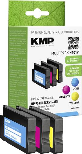 KMP Druckerpatrone ersetzt HP 951XL, CN046AE, CN047AE, CN048AE Kompatibel Kombi-Pack Cyan, Magenta, von KMP