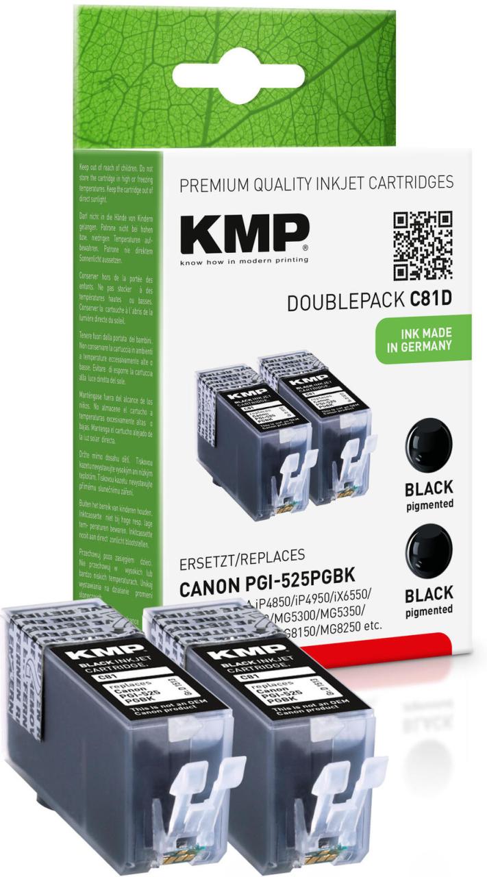KMP Druckerpatronen C81D schwarz kompatibel zu Canon PGI-525 BK Twinpack, 2er... KMP Druckerpatronen C81D schwarz kompatibel zu Canon PGI-525 BK Twinpack, 2er... von KMP