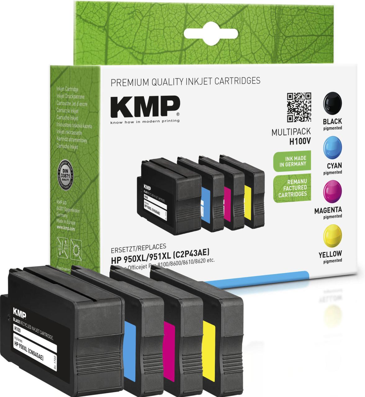 KMP Druckerpatronen H100V schwarz, cyan, magenta, gelb kompatibel zu HP 950XL... KMP Druckerpatronen H100V schwarz, cyan, magenta, gelb kompatibel zu HP 950XL... von KMP