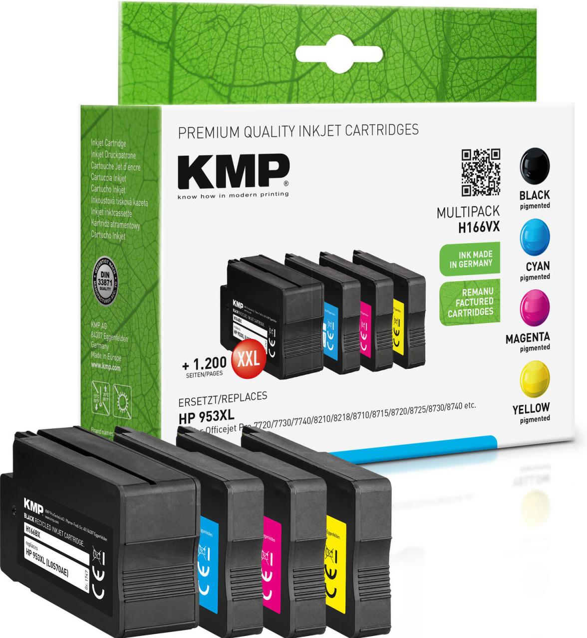 KMP Druckerpatronen H166VX schwarz, cyan, magenta, gelb kompatibel zu HP 953X... von KMP
