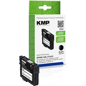 KMP E141  schwarz Druckerpatrone kompatibel zu EPSON 16XL / T1631XL von KMP