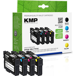 KMP E145V  schwarz, cyan, magenta, gelb Druckerpatronen kompatibel zu EPSON 18 XL / T1816 XL, 4er-Set von KMP