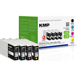 KMP E220VX  schwarz, cyan, magenta, gelb Druckerpatronen kompatibel zu EPSON T7901XL, T7902XL, T7903XL, T7904XL, 4er-Set von KMP