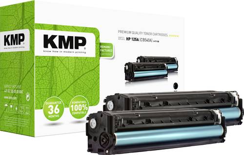 KMP Toner ersetzt HP 125A, CB540A Kompatibel 2er-Pack Schwarz 2200 Seiten H-T113D 1216,0021 von KMP
