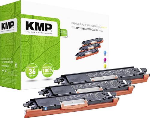 KMP Toner ersetzt HP 126A, CE311A, CE312A, CE313A Kompatibel Kombi-Pack Cyan, Magenta, Gelb 1000 Sei von KMP