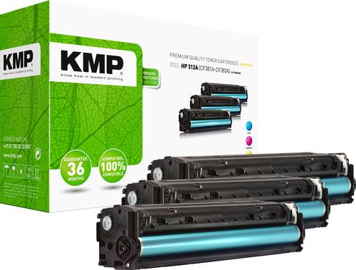 KMP Toner ersetzt HP HP 312A (CF381A, CF383A, CF382A) Kompatibel Kombi-Pack Cyan, Magenta, Gelb H-T1 von KMP