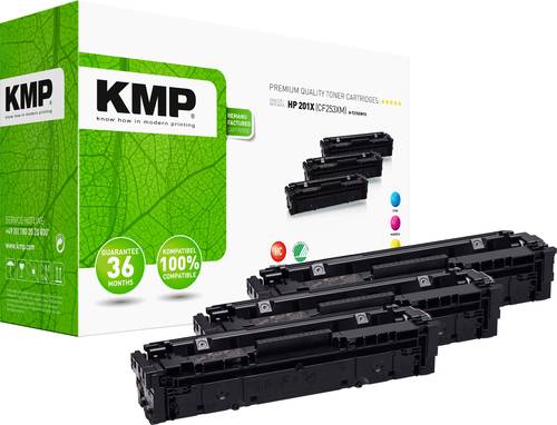KMP Toner ersetzt HP HP 201X (CF401X, CF403X, CF402X) Kompatibel Kombi-Pack Cyan, Magenta, Gelb H-T2 von KMP