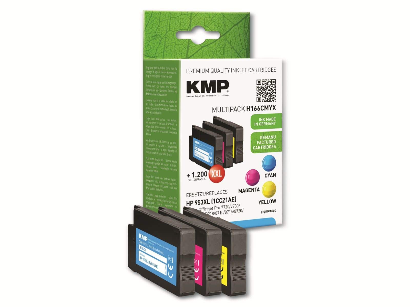 KMP Tinten-Multipack H166CMYX, color von KMP