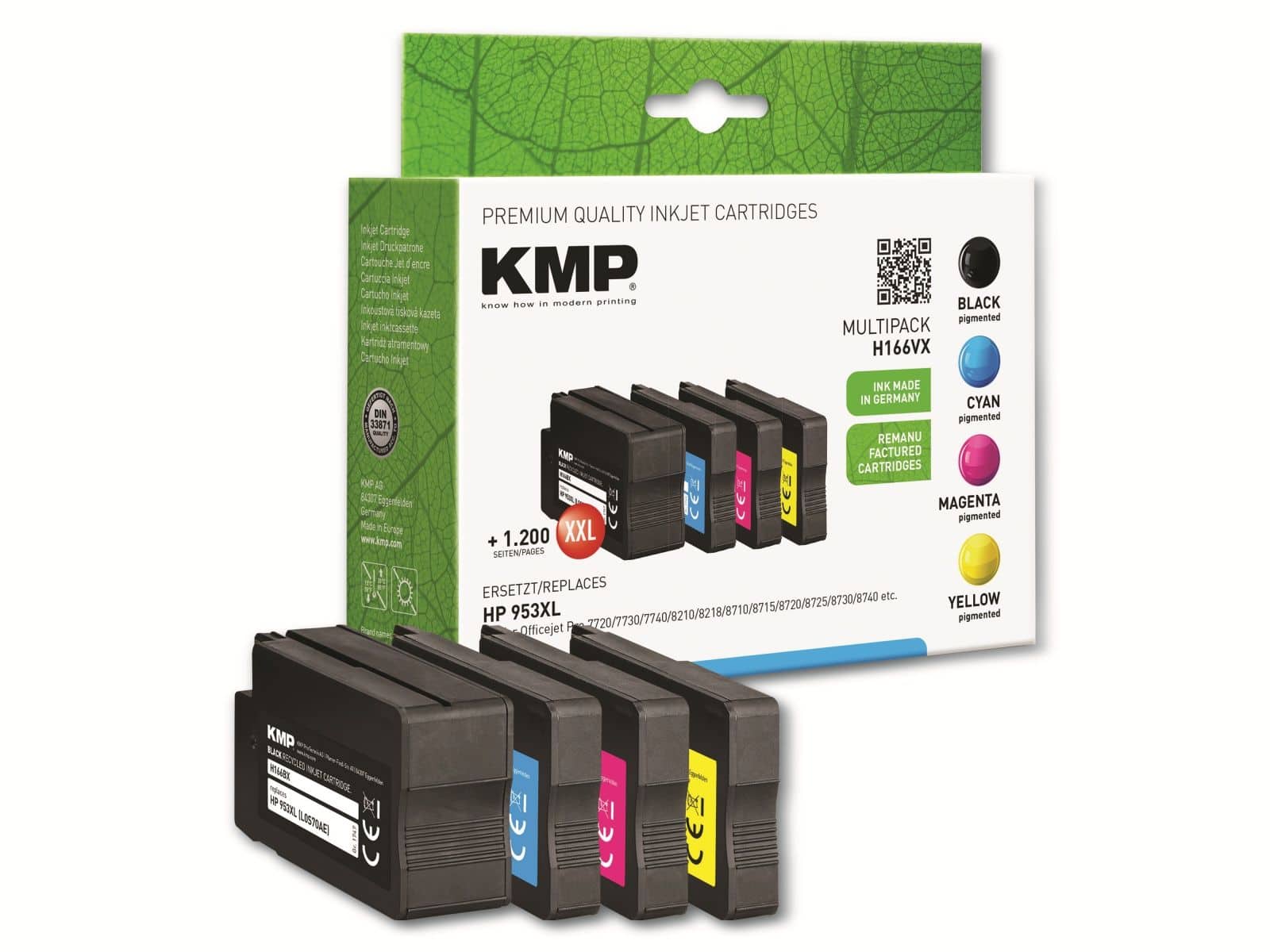KMP Tinten-Multipack H166VX, color + schwarz von KMP