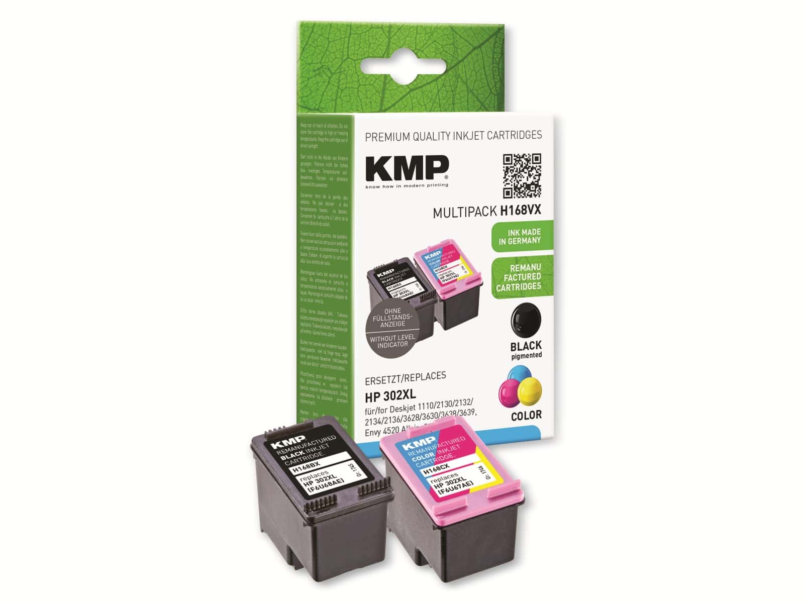 KMP Tinten-Set H168V, ersetzt HP302XL, (1745,4005) von KMP