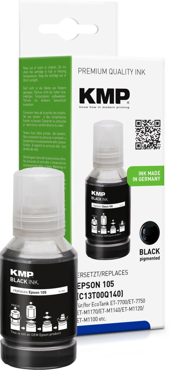 KMP Tintenflasche schwarz kompatibel zu EPSON 105 (T00Q1) von KMP