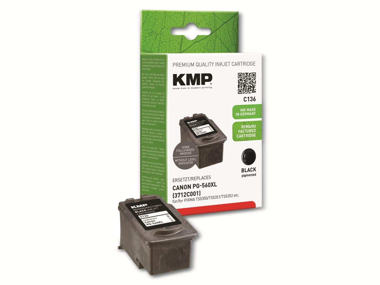 KMP Tintenpatrone C136, schwarz, für Canon Pixma von KMP