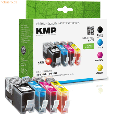 KMP Tintenpatrone H147V 1743,0050 wie HP 935/935 schwarz/c/m/y 4 Stück von KMP