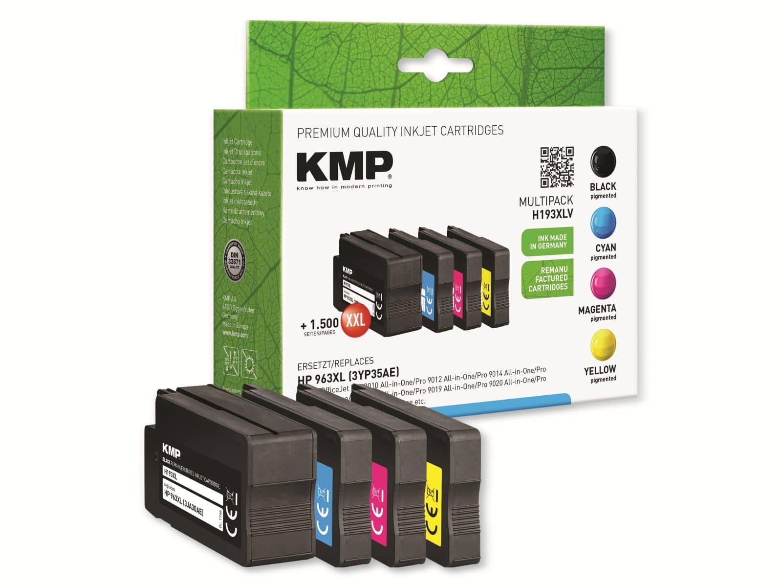 KMP Tintenpatrone H193XV, Multipack, für HP OfficeJet von KMP