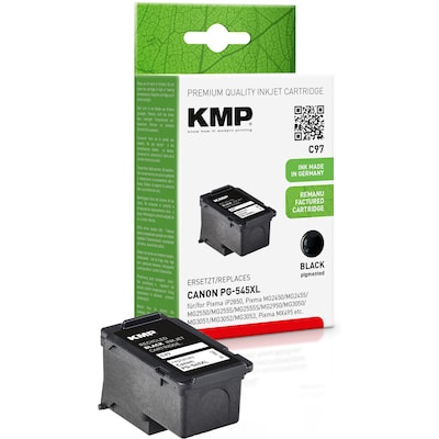 KMP Tintenpatrone Schwarz ersetzt Canon PG-545XL (8286B001) von KMP
