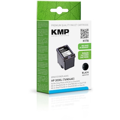 KMP Tintenpatrone Schwarz ersetzt HP 303XL (T6N04AE) von KMP