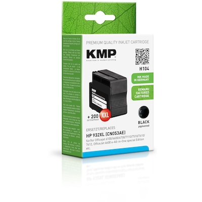 KMP Tintenpatrone Schwarz ersetzt HP 932XL (CN053AE) von KMP