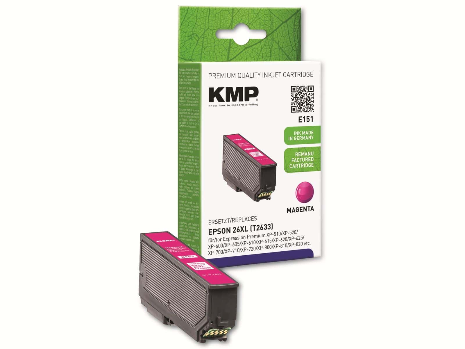 KMP Tintenpatrone kompatibel für Epson 26XL (T2633), magenta von KMP
