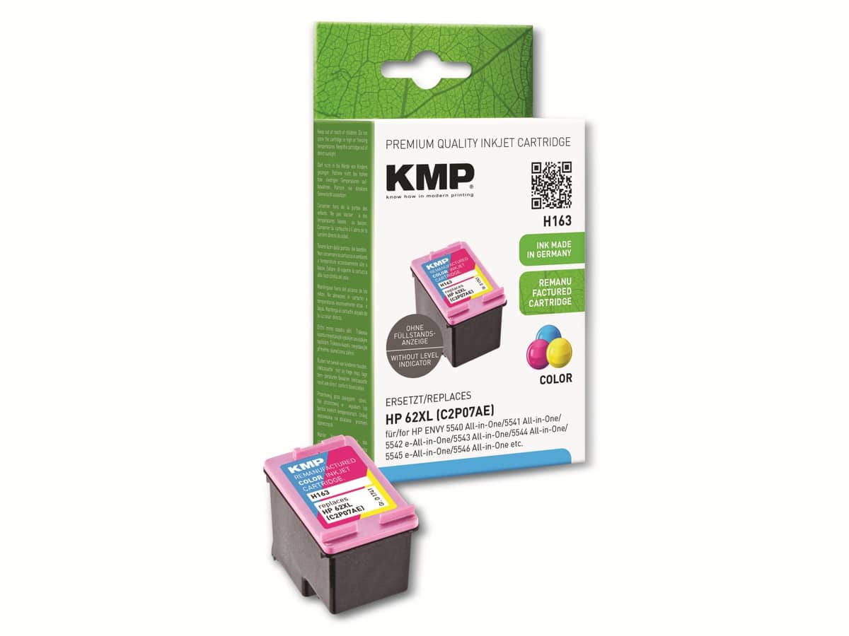 KMP Tintenpatrone kompatibel für HP 62XL (C2P07AE), color von KMP
