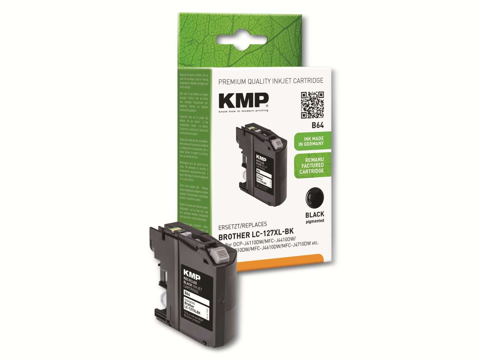 KMP Tintenpatrone kompatibel zu Brother LC127XLBK, schwarz von KMP