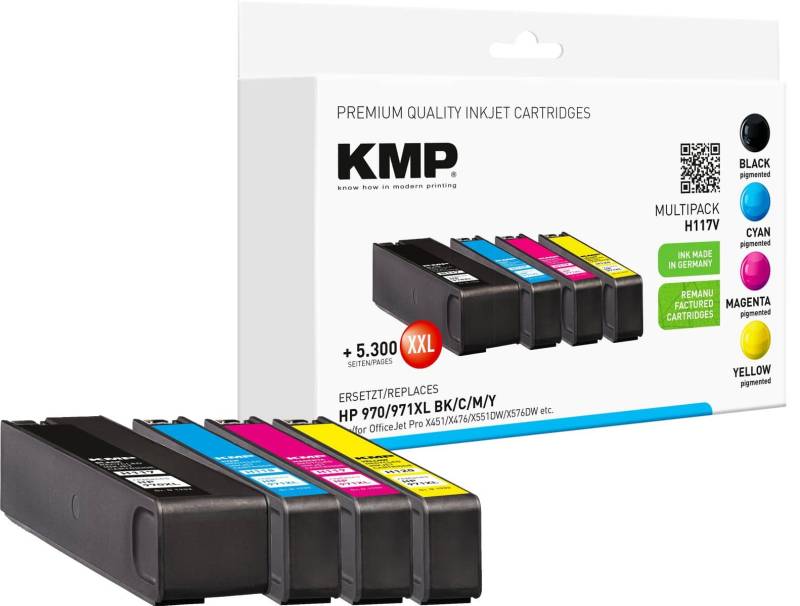 KMP Tintenpatronen Multipack H117V ersetzt HP 970/971XL von KMP