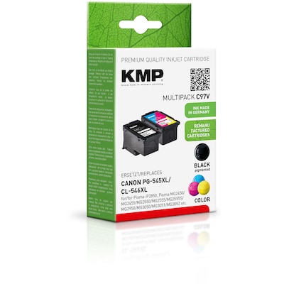KMP Tintenpatronen Multipack ersetzt Canon PG-545XL + CL-546XL (BK + Farbig) von KMP