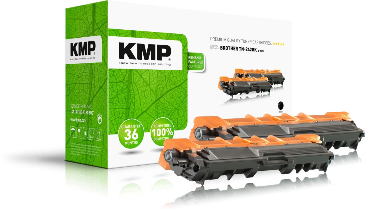 KMP Toner 1248,0021 schwarz kompatibel zu brother 2x TN-242BK, 2er-Set KMP Toner 1248,0021 schwarz kompatibel zu brother 2x TN-242BK, 2er-Set von KMP