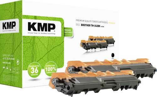 KMP Toner 2er-Pack ersetzt Brother TN-242BK, TN242BK Kompatibel Schwarz 5000 Seiten B-T57D von KMP