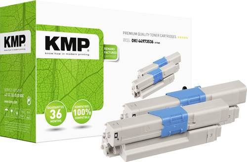 KMP Toner ersetzt OKI 44973536 Kompatibel 2er-Pack Schwarz 4400 Seiten O-T36D 3341,0021 von KMP