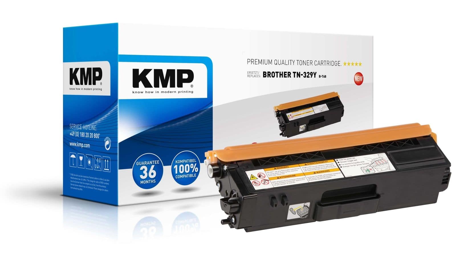 KMP Toner B-T68, kompatibel für TN329Y, gelb von KMP