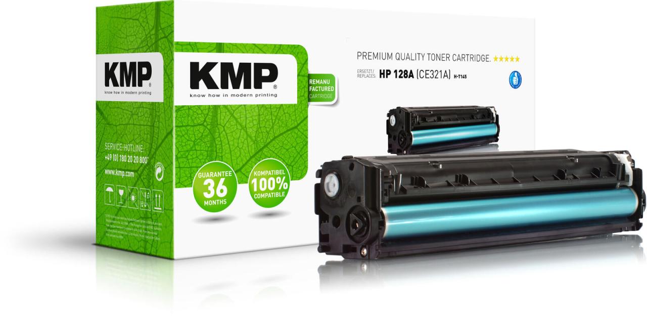 KMP Toner H-T145 cyan kompatibel zu HP 128A (CE321A) von KMP