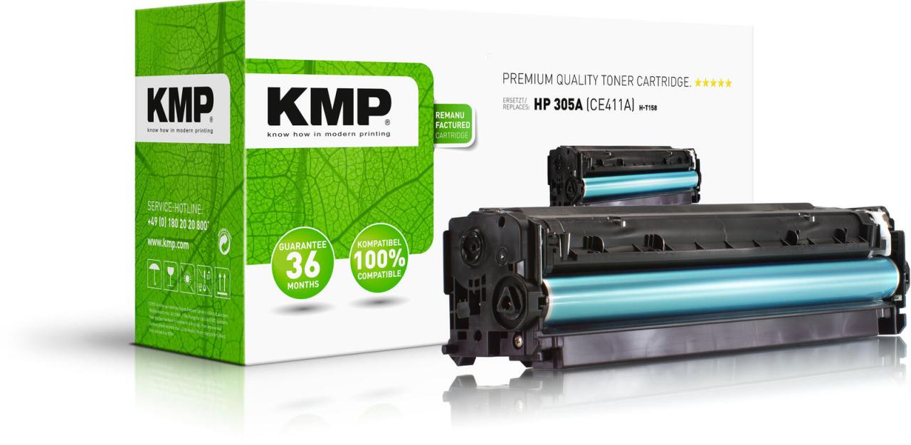 KMP Toner H-T158 cyan kompatibel zu HP 305A (CE411A) von KMP