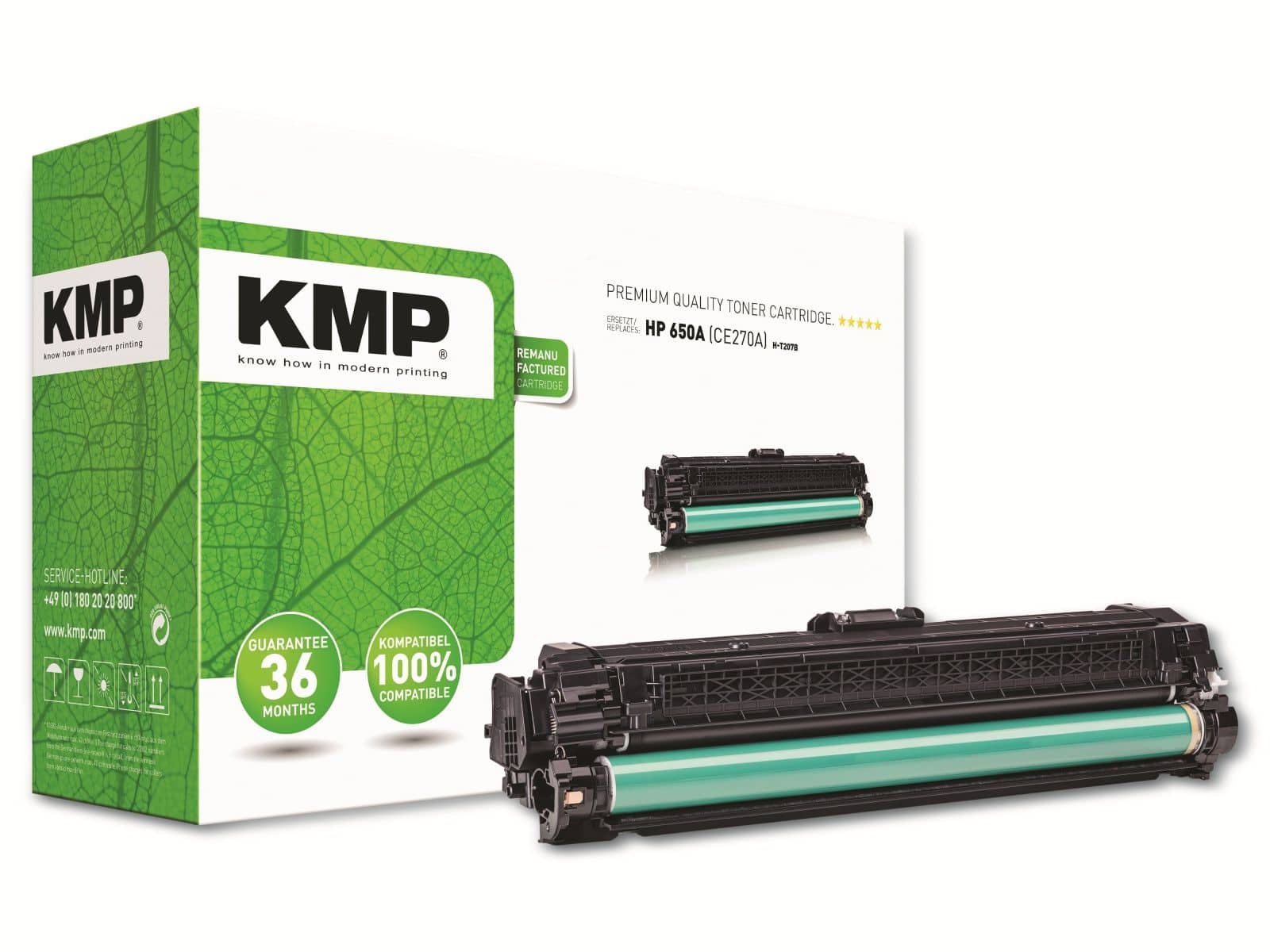 KMP Toner H-T207B, kompatibel zu HP 650A (CE270A) von KMP
