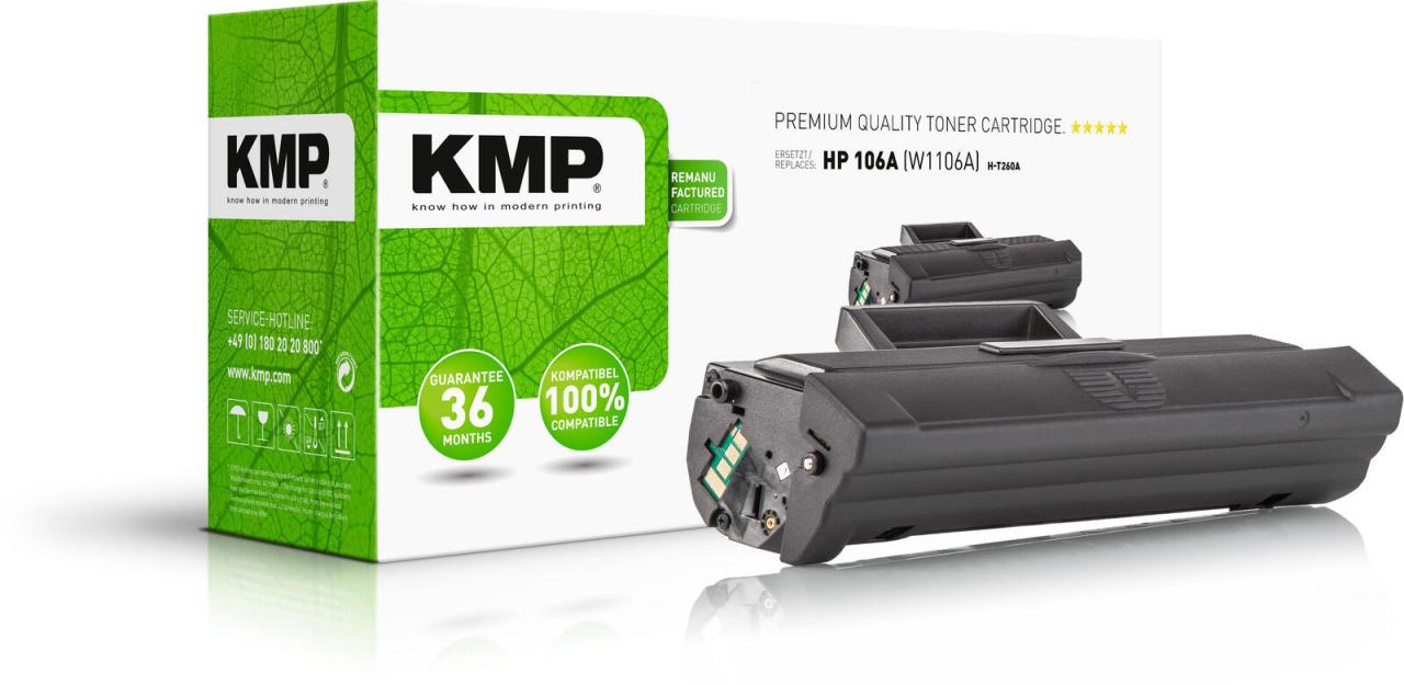KMP Toner H-T260A schwarz kompatibel zu HP 106A (W1106A) von KMP