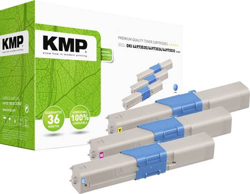 KMP Toner Kombi-Pack ersetzt OKI 44973535, 44973534, 44973533 Kompatibel Cyan, Magenta, Gelb 1500 Se von KMP
