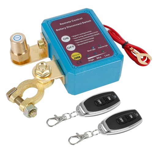 Drahtloser Ferngesteuerter Auto Trennschalter, Autobatterie-Trennschalter, 12V24V 240A Anti-Verlust-Leckage-Schutz, Batterie Kill Switch Anti-Diebstahl für Auto, RV, ATV, LKW, Boot von KMQRDZi