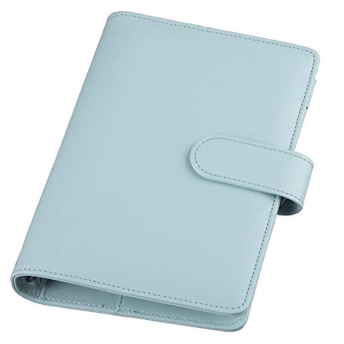 Loseblatt-Notizbuch,Notizbuch Binder,PU-Handbuch-Notizblock,Ohne Innenseiten,Leder Ringbuch Tagebuch Notizbuch Organizer Ordner,Für das Führen eines Reisetagebuchs, Notizen zum Studium (Blau, A6) von KMQRDZi