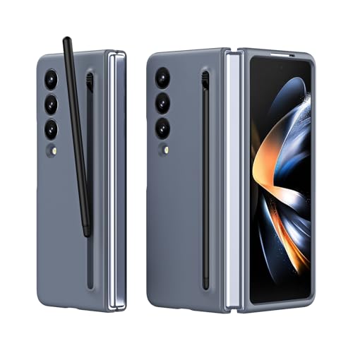 Samsung Galaxy Z Fold 5/4 Hülle,Fallfestes Gehäuse mit Stift und gehärteter Folie，Displayschutz，360-Grad-All-inclusive-stoßfeste Schutzhülle (Samsung Galaxy Z Fold 4/W23, dunkelgrau) von KMQRDZi