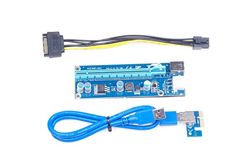 knacro PCI-E USB 3.0 Kabel Express 1 X auf 16 X Verlängerungskabel – Bergbau dedizierte Grafikkarte Verlängerungskabel Adapter mit 6pin Kabel für PC Desktop Laptop von KNACRO