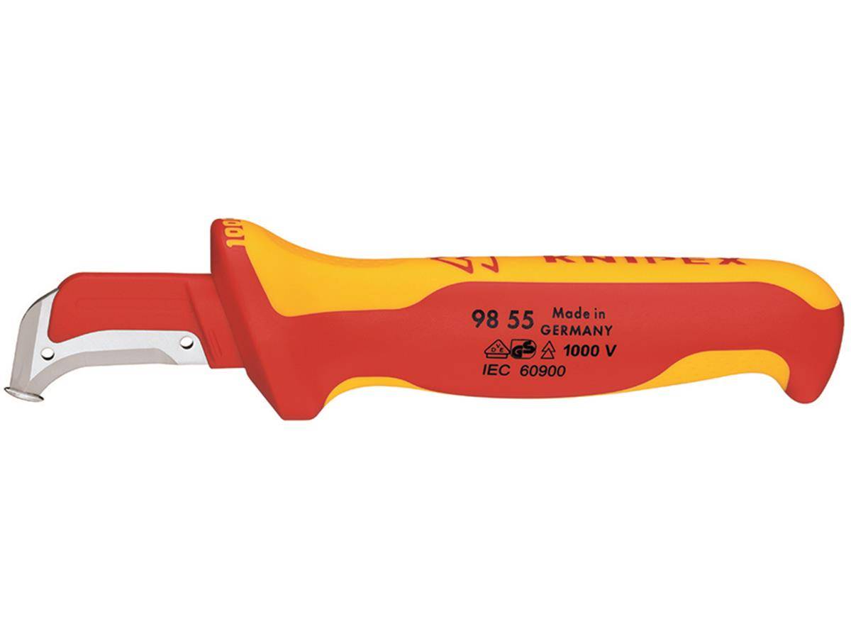 Knipex VDE-Kabelmesser 190mm 9855SB mit Gleitschutz Knipex VDE-Kabelmesser 190mm 9855SB mit Gleitschutz von KNIPEX-WERK