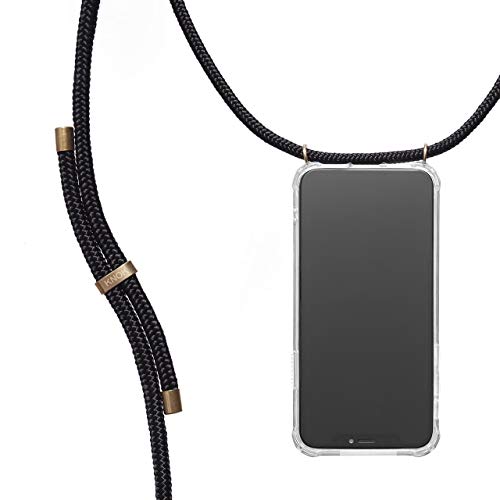 KNOK Handykette Kompatibel mit Apple iPhone 13 Mini - Silikon Hülle mit Band - Handyhülle für Smartphone zum Umhängen - Transparent Case mit Schnur - Schutzhülle mit Kordel in Schwarz KNOK Handykette Kompatibel mit Apple iPhone 13 Mini - Silikon Hülle mit Band - Handyhülle für Smartphone zum Umhängen - Transparent Case mit Schnur - Schutzhülle mit Kordel in Schwarz von KNOK