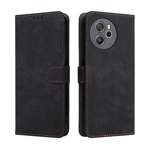 KNOXS Handyhülle für Blackview Shark 8 Hülle mit RFID Blockierendem Ständer TPU Innenschale mit Stoßfester Klapphülle, PU Wallet Schutzhülle (Schwarz) von KNOXS