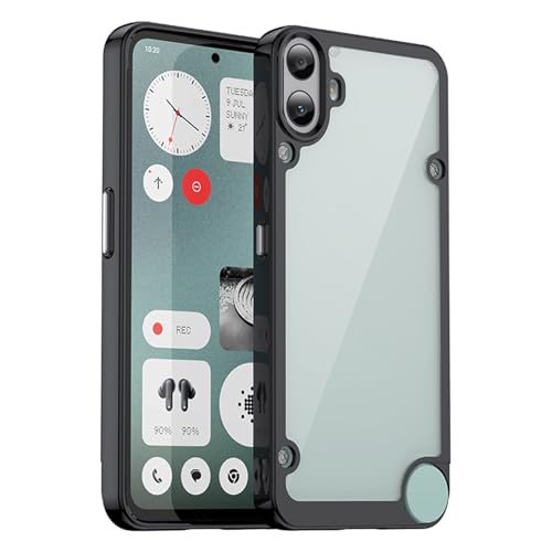 KNOXS Handyhülle für Nothing CMF Phone 1 Hülle, SchutzHülle [Soft TPU +Hard PC] Anti-Rutsch, Kratzfeste Stoßfeste Transparent Case für Nothing CMF Phone 1 (Schwarz) von KNOXS