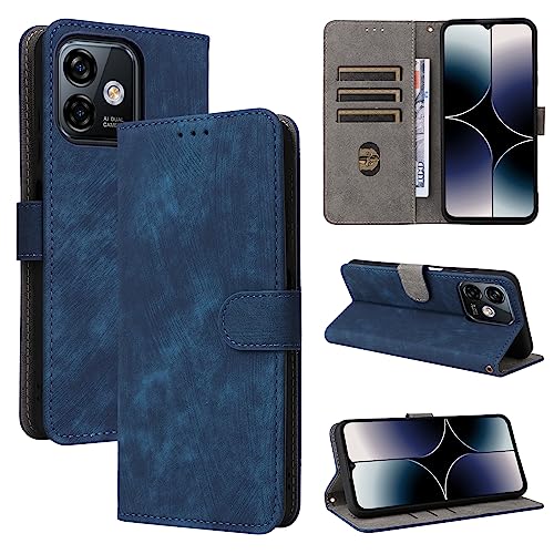KNOXS Handyhülle für Ulefone Note 16 Pro Hülle mit RFID Blockierendem Ständer TPU Innenschale mit Stoßfester Klapphülle, PU Wallet Schutzhülle (Blau) von KNOXS