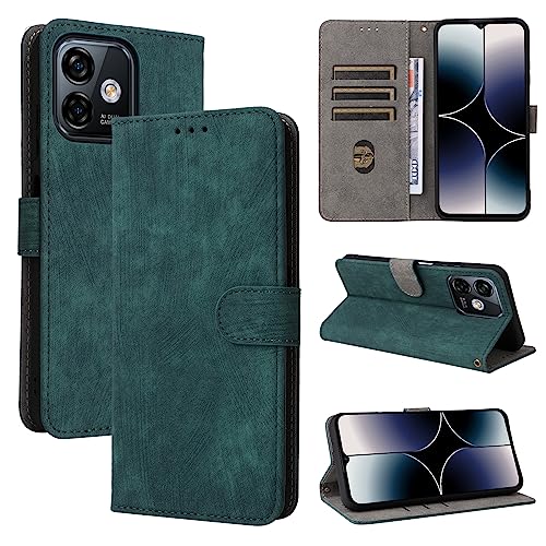 KNOXS Handyhülle für Ulefone Note 16 Pro Hülle mit RFID Blockierendem Ständer TPU Innenschale mit Stoßfester Klapphülle, PU Wallet Schutzhülle (Grün) von KNOXS