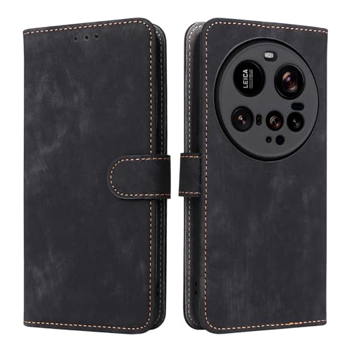 KNOXS Hülle Kompatibel mit Xiaomi 15 Ultra Hülle mit RFID Blockierendem Ständer TPU Innenschale mit Stoßfester Klapphülle, PU Wallet Schutzhülle (Schwarz) von KNOXS