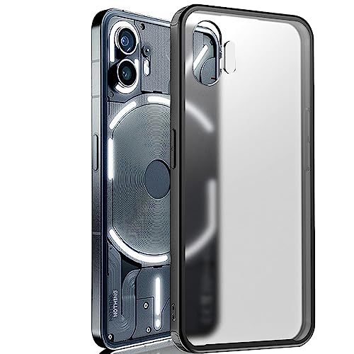 KNOXS Hülle für Nothing Phone 2, Transluzent Mattiert [Nie Vergilbung] Weiche TPU+PC Stoßfest Handyhülle, Anti-Fingerabdruck Nothing Phone 2 Hülle (Schwarz Mattiert) von KNOXS