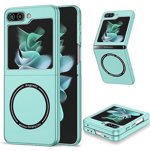 KNOXS Hülle für Samsung Galaxy Z Flip 5, Ultra Dünn PC Matte Schutzhülle Magnetische Funktion Handyhülle Stoßfeste Fingerabdruck-Resistent für Z Flip 5 Hülle (Hellgrün) von KNOXS