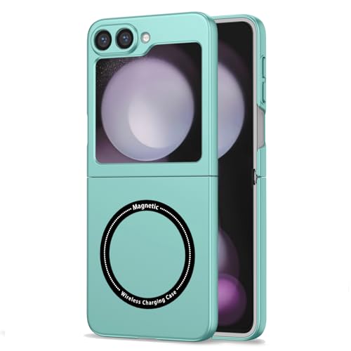 KNOXS Hülle für Samsung Galaxy Z Flip 6, Ultra Dünn PC Matte Schutzhülle Magnetische Funktion Handyhülle Stoßfeste Fingerabdruck-Resistent für Z Flip 6 Hülle (Hellgrün) von KNOXS