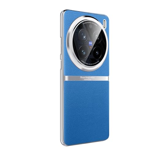 KNOXS Hülle für Vivo X200 Pro, Premium-Luxus Handyhülle mit Acrylglas-Kamera Schutz Schutzhülle PC+PU Ultra Dünn Stoßfest Anti-Fingerabdruck für Vivo X200 Pro Hülle (Blau) von KNOXS